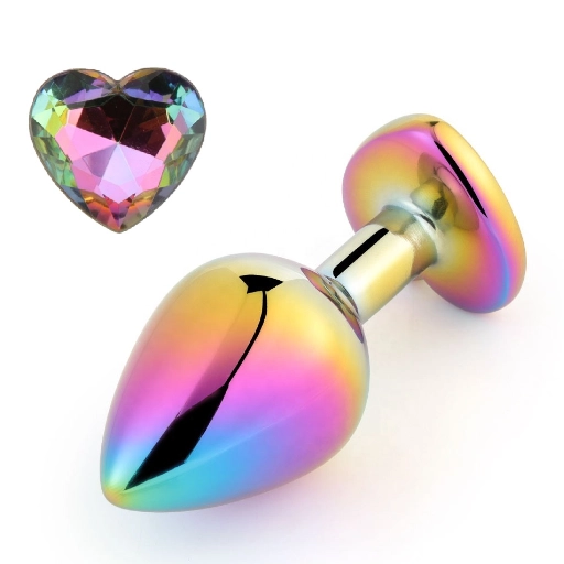 Guilty Toys Rainbow Anal Plug Large - Dúhový análny kolík s kryštálom