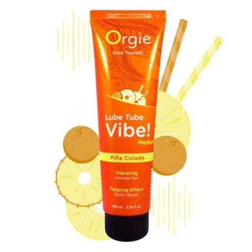 Orgie Lube Tube Vibe! Medium Piña Colada - Vibračný gél 100ml